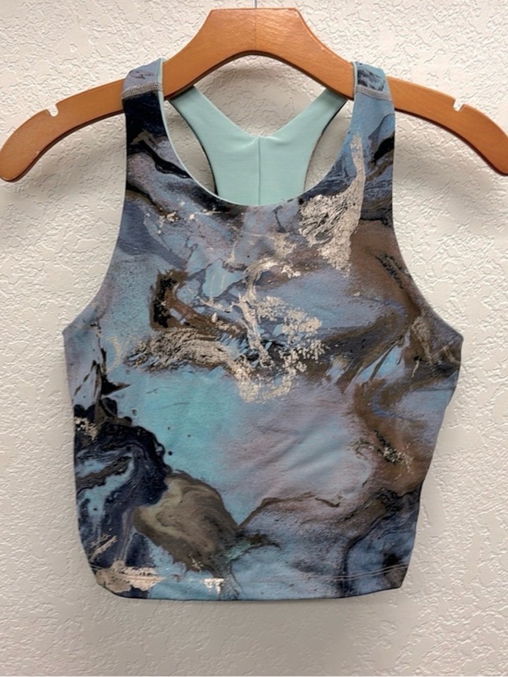 Beyond Yoga Marbled Swirled Workout Crop Tank Top L